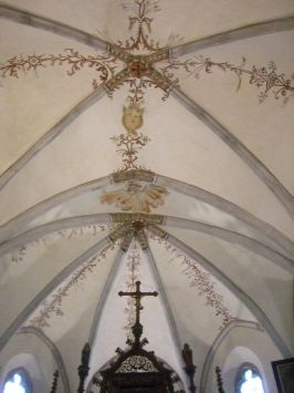 Kalkar : Hanselaer, St. Antonius Kirche, Kreuzrippengewölbe mit Malerei